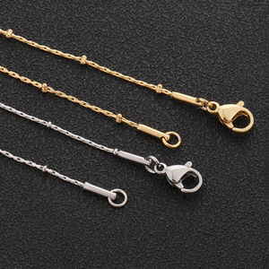 Chaîne en os de serpent, perles en acier inoxydable de 0,9 mm, chaîne claviculaire de 45 cm, collier unisexe, cadeau - Product Image 1