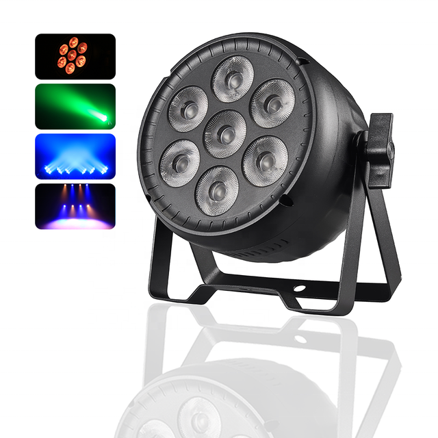 7X30W RGBW Mini Disco LED Par Can Aluminum Wedding Christmas Stage Light Slim DMX DJ Luces LED Par Light for Parties