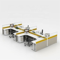 Aluminium Partition 8 Seater Office Cubicle Workstation for Call Centers Office Modern Furniture