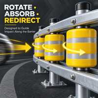 Barrières à rouleaux en PVC/EVA/PU, garde-corps de sécurité routière, barrière anti-collision rotative pour système de sécurité