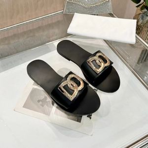 Sandalias de Goma de Lujo de Marca Famosa de Diseñador de Cuero Genuino de Alta Calidad, Última Moda en Sandalias Planas Deslizantes - Product Image 3