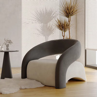Fauteuil de salon moderne minimaliste italien de luxe léger, design incurvé en forme de S, pour salon, balcon, petit appartement - Garantie 5 ans