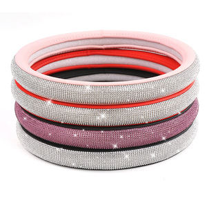 Funda Universal de lujo para <span class=keywords><strong>volante</strong></span>, Diamante de imitación, <span class=keywords><strong>rosa</strong></span>, rojo, púrpura, chica - Product Image 6