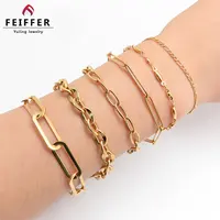 Accessori bracciale New Fashion bracciali a catena fantasia in acciaio inossidabile placcato oro 18 carati per Unisex