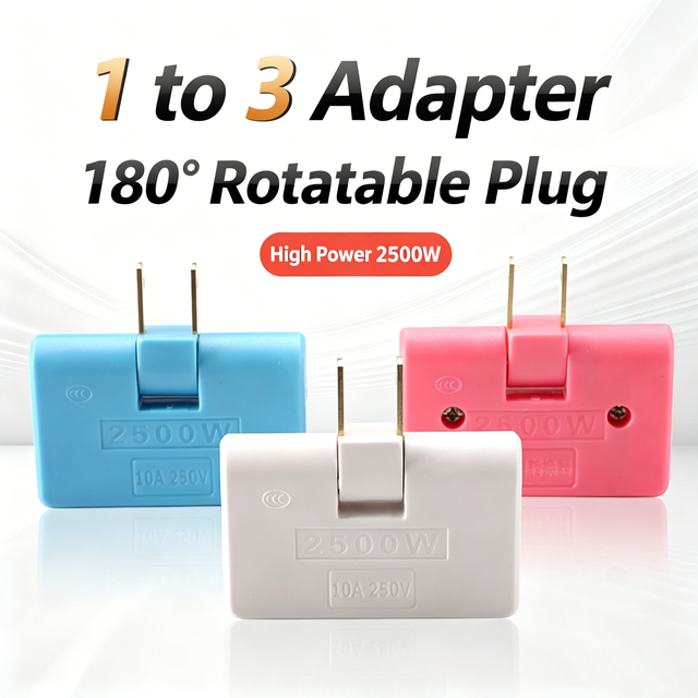 Rotatable Socket Converter One Three 180 Degree Extension Plug Multi Plug Mini Slim US Copper Travel Adapter Light Convenient