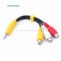 Câble vidéo AV 3,5 mm mâle vers RCA, adaptateur audio 3,5 mm jack vers 3 RCA femelle