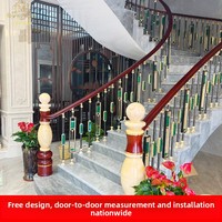 MEIXI Nouveau Design Luxe Léger en Alliage d'Aluminium, Main Courante d'Escalier DIY Courbe Rotative, Résistante à la Rouille, Style Chinois pour Maison et Villa