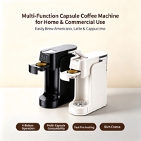 Machine à café expresso multi-capsules entièrement automatique, préparation en une touche, réservoir en plastique de 750 ml, pompe >20 bars, pour usage au bureau ou à l'hôtel