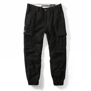 Versatile 100% Cotton Black <strong>Harem</strong> <strong>Pants</strong> Men Casual Style Zipper Fly Customizable Stylish Outfits Mid Anti-Pilling Summer Knitted - Product Image 1