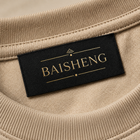 Étiquette tissée de haute qualité pour vêtements, accessoires de marque, avec logo en fil métallique doré, fabriquée par un fabricant d'étiquettes