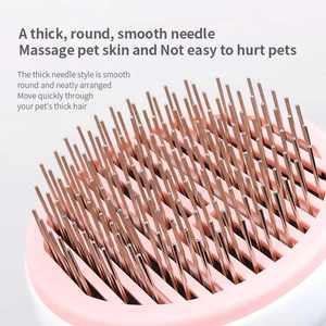 Factory Wholesale Custom Logo Self Cleaning Stainless Steel Cat & Dog <b>Pet</b> Grooming Slicker <b>Brush</b> OEM Available - Product Image 3