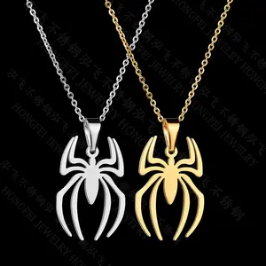 stainless steel necklace spider pendant fashion jewelry for women custom necklace for men gold plated necklace