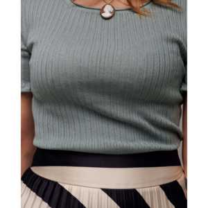 Heyfoo Women's Ribbed Knit <b>Silk</b> and Cotton Celeste Shrug Floral Pattern Winter and Fall Fashionable <b>Cardigan</b> Front Logo - Product Image 5