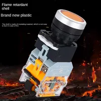 Interrupteurs à bouton-poussoir plats ronds en plastique de 22 mm, à retour automatique momentané, avec voyant LED