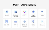 Module d'affichage tactile intelligent ESP32 avec écran IPS de 4 pouces, prend en charge LVGL WiFi BLE UART pour les projets IoT