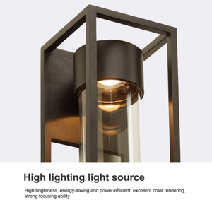 Applique murale LED d'extérieur <span class=keywords><strong>chic</strong></span> et carrée, étanche, avec aluminium durable et verre transparent pour jardin - Product Image 6