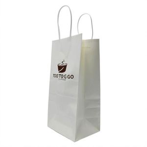ถุงกระดาษคราฟท์แบบกำหนดเองสำหรับบรรจุภัณฑ์ขนมปัง ถุงกระดาษคราฟท์สีขาวสำหรับจัดส่ง ขนาด 45 ซม. โลโก้สั่งทำได้ เป็นมิตรกับสิ่งแวดล้อม DinoSource - Product Image 1