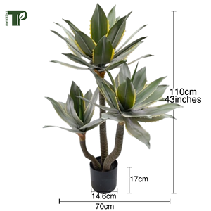 43inch trong nhà nhân tạo agave cây màu xanh lá cây nhiệt đới mọng nước trồng trong chậu thiên nhiên vườn lấy cảm hứng từ nhựa cây xanh - Product Image 1