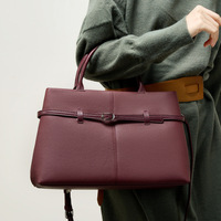 Sac à main en cuir véritable pour femme, usage quotidien |   Sac fourre-tout | Porte-documents élégant en platine à texture douce et grande capacité pour le bureau et l'usage quotidien