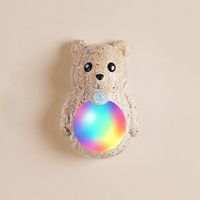 Lampe murale LED sans fil à détecteur de mouvement magnétique RGB, rechargeable par USB, motif ours de dessin animé, pour la maison, les escaliers et la chevet