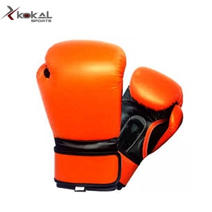 Gants de boxe en cuir orange pour hommes, gants de qualité supérieure pour l'entraînement et la compétition - Product Image 1