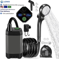 Douche portable 4800/6000/7800mAh avec robinet électrique pour camping, chantiers et dortoirs 10L/20L – Idéale pour les loisirs