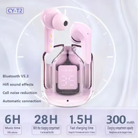Écouteurs intra-auriculaires sans fil 5.0 à réduction de bruit ENC, étanches IPX4, contrôle tactile, stéréo pour le sport et le gaming, affichage LED