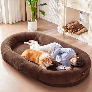 Dónut de lujo grande de felpa para mascotas, cama antideslizante para humanos, sofá, cojín, cama para perros y gatos - Product Image 1