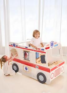 Novedad al por mayor: Juguetes de madera para juegos de rol de teatro, Ambulancia de madera, Equipo de juego de rol para niños, Ciudad de juegos interior - Product Image 4