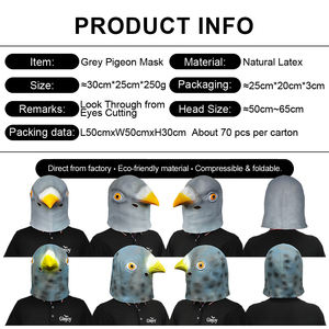 หน้ากากหัวนกพิราบทำจากยางลาเท็กซ์ สำหรับงานปาร์ตี้ฮาโลวีน ของเล่นตลก ปรับแต่งได้ ใช้สำหรับงานแฟนซีคอสเพลย์ อุปกรณ์ประกอบฉากสำหรับผู้ใหญ่และเด็ก - Product Image 2
