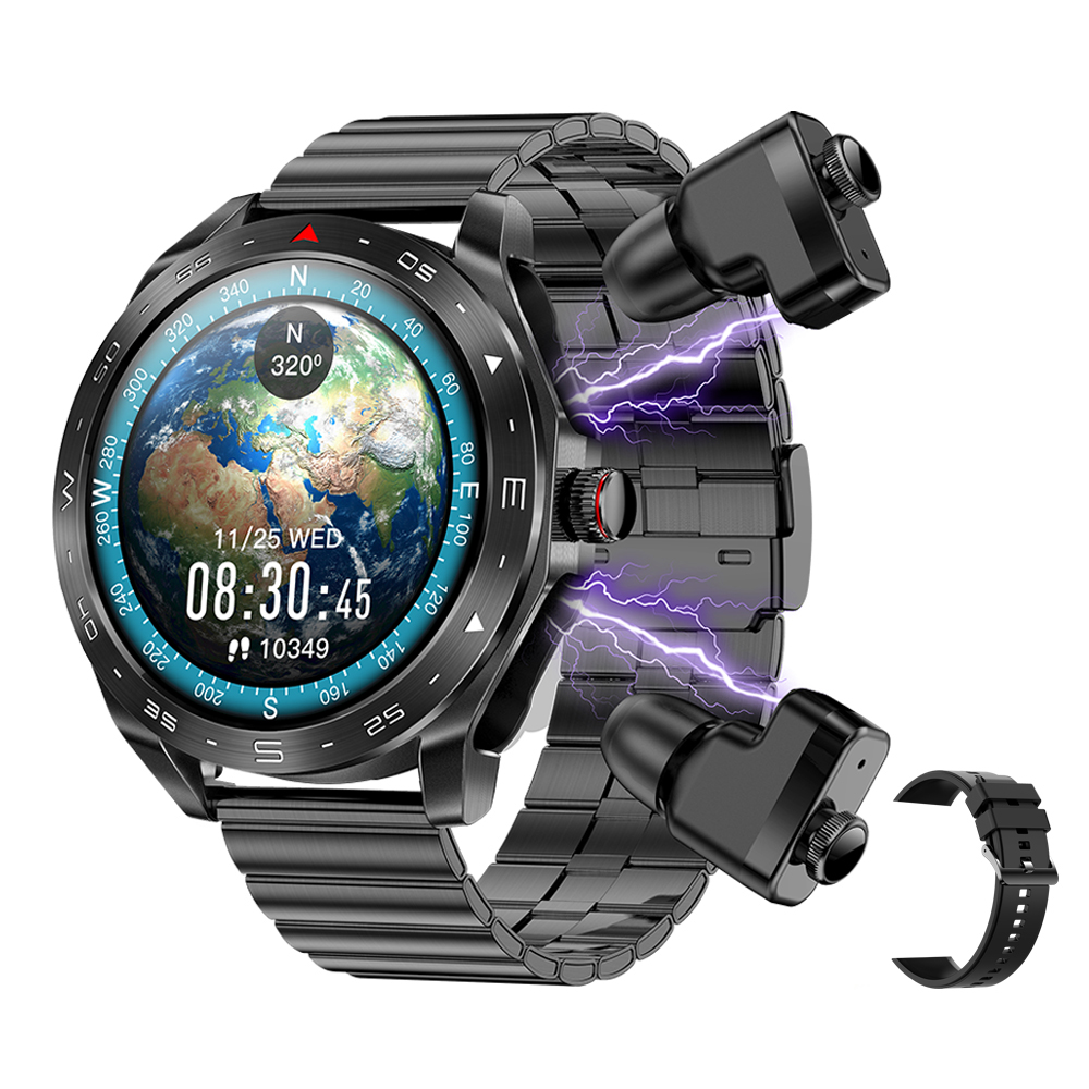 T95 Health Monitoring 2 in 1 Smart Watch with TWS Earbuds Waterproof 1.52 Inch Relojes Headphones Smartwatch for Men 2025