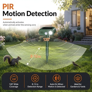 Répulsif Solaire Étanche à Détection de Mouvement Infrarouge Ultrasonique pour Animaux (Rats, Chats, Chiens) – Idéal pour Jardin et Ferme (Vente en Gros) - Product Image 2
