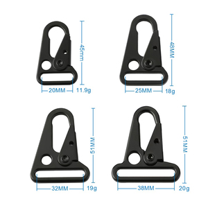 Moschettone a Sgancio Rapido HK in Metallo Nero Opaco per Zaini Tattici e Borse Speciali con Gancio a Molla - Product Image 3