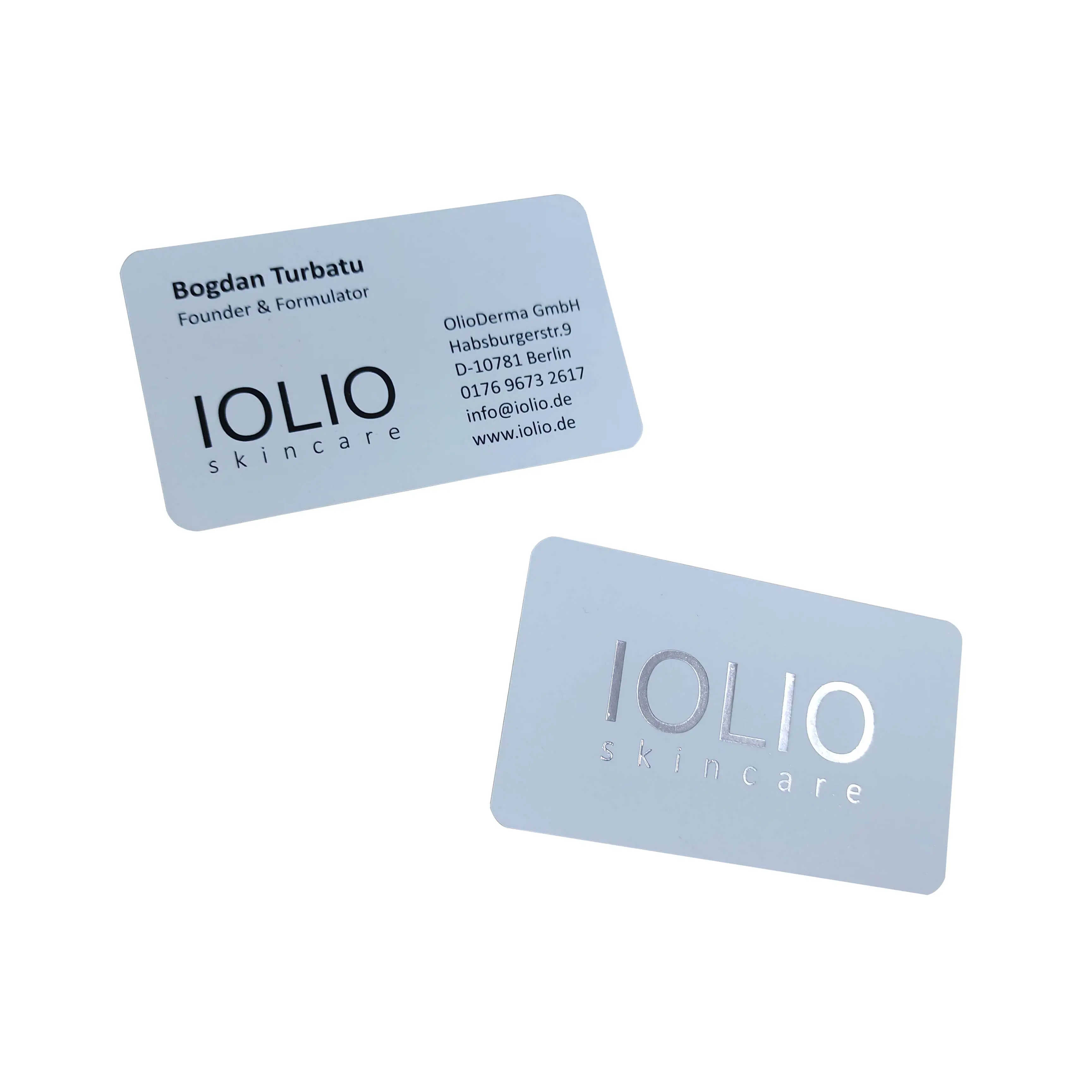 De lujo de encargo de Papel Blanco estampado de plata tarjeta de negocios con diseño personalizado