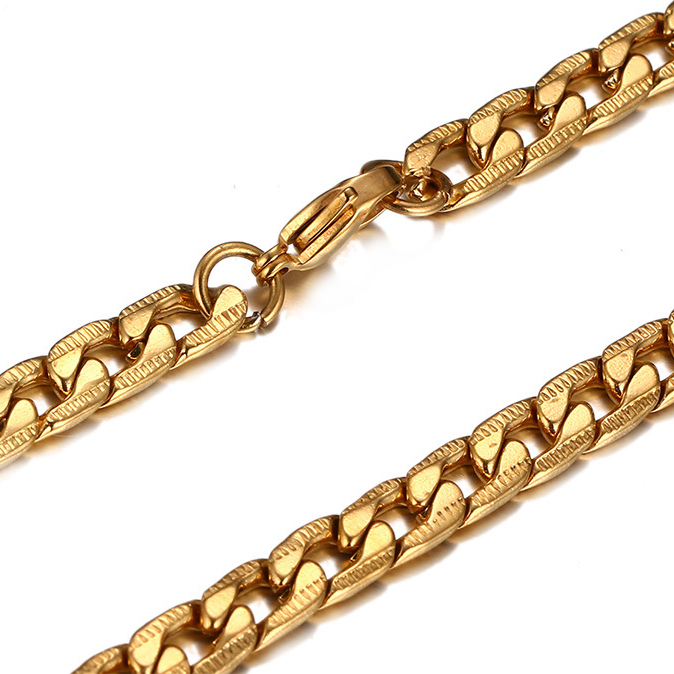 Base En Acier Inoxydable Punk Collier pour Hommes Femmes Cubain Lien Chaîne Sautoirs Vintage Noir Ton Or En Métal Solide