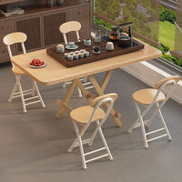 Table pliante carrée ou ronde de 24 pouces pour intérieur et extérieur, idéale pour patio, jardin, fête, table portable en plastique pliable avec pliage central