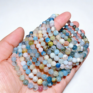 Nueva Pulsera de Morganita Arcoíris Natural, Pulsera Elástica de Piedras Preciosas Multicolores, Pulsera de Cristal Colorida - Product Image 6