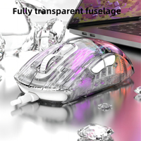 Souris programmable transparente en Mode d'éclairage RVB 12800-DPI souris ergonomique pour ordinateur de bureau Gamer pour PC portable