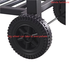 Foyer de camping portable luxueux <span class=keywords><strong>Danda</strong></span> DF-136, barbecue extérieur au charbon de bois, chariot, acier moulé avec revêtement en poudre, métal, aluminium - Product Image 5