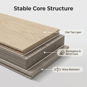 Planchers en bois de <span class=keywords><strong>chêne</strong></span> blanc haute performance avec stabilité multicouche et finition mate UV invisible pour intérieurs haut de gamme - Product Image 4