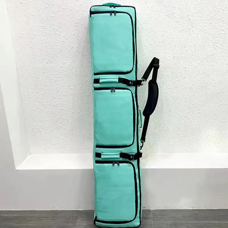 Tas Ski dengan roda, tahan Air Roller Snowboard tas untuk perjalanan udara terbang, tahan lama Padded Ski tas penyimpanan