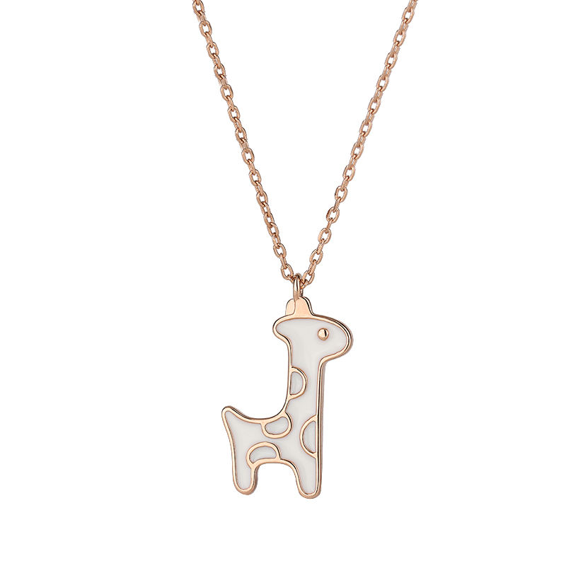 Simple Design 925 Sterling Silver Animal Cartoon Giraffe Women