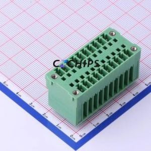 KF2EDGVHM-3.81-2*10P Plug-in Terminal Block Through hole,P=3.81mm Board-to-Board / Socket - Closed Screw Fixing 2x10P 3.81mm - Product Image 1