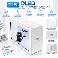 Boîte Holo OLED Transparente 30 Pouces Full HD, Présentoir Interactif de Produits, Écran Tactile 10 Points, Support au Sol pour Centre Commercial Numérique