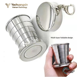Verre à shot pliable en acier inoxydable, tasse portable pour l'extérieur, design moderne, compact, léger, bouteille d'eau, verre à vin - Product Image 2