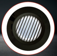 Grille de ventilation intérieure moderne pour système de climatisation, en plastique ABS, ronde, épaissie, à lamelles droites, pour air frais