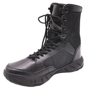 Botas de Combate TSB01 Definite de Verano, Ligeras, Color Marrón Oscuro, Cuero Vacuno, Botas de Combate Transpirables de Gamuza Negra, Botas Tácticas - Product Image 1