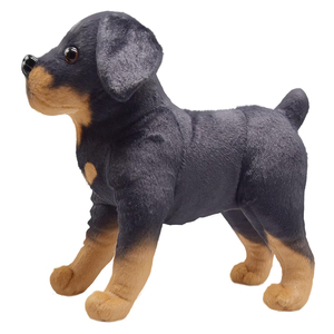 8286 peluche realista de pie negro <span class=keywords><strong>Rottweiler</strong></span> perro juguetes abrazando cachorro muñecas regalos de cumpleaños para niños peluche <span class=keywords><strong>Rottweiler</strong></span> perro - Product Image 2
