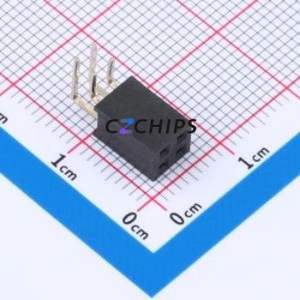 XDM254-2-02-W-8.5-G0 Pin Socket Bent Lead Through Hole,P=2.54mm Connector 2x2P 2.54mm Square Hole Right Angle Insert - Product Image 1