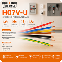Câble de câblage domestique H05V-U / H07V-U à conducteur unique isolé en PVC pour mise à la terre